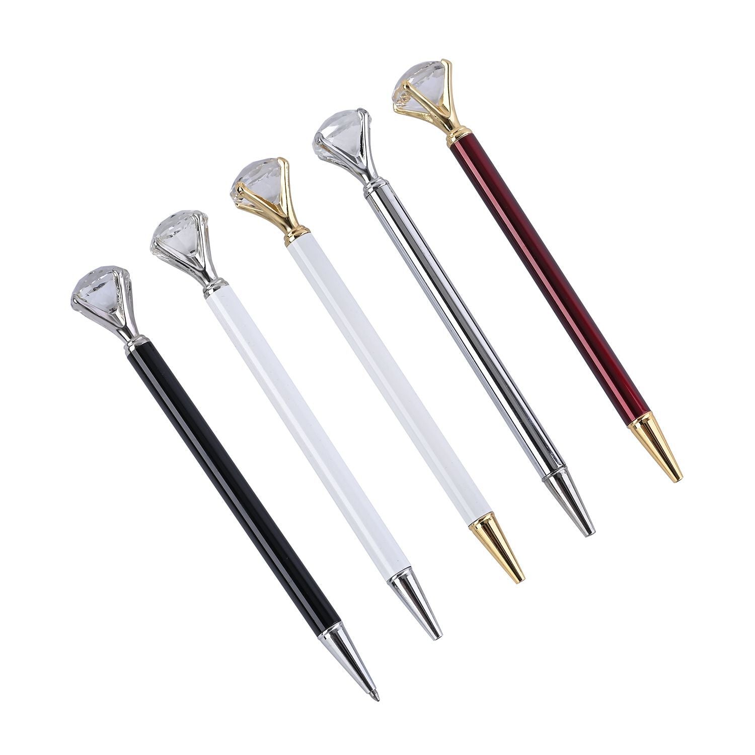 5er-Set Kristall-Kugelschreiber mit 5 Tinten, 15,2 cm, Mehrfarbig