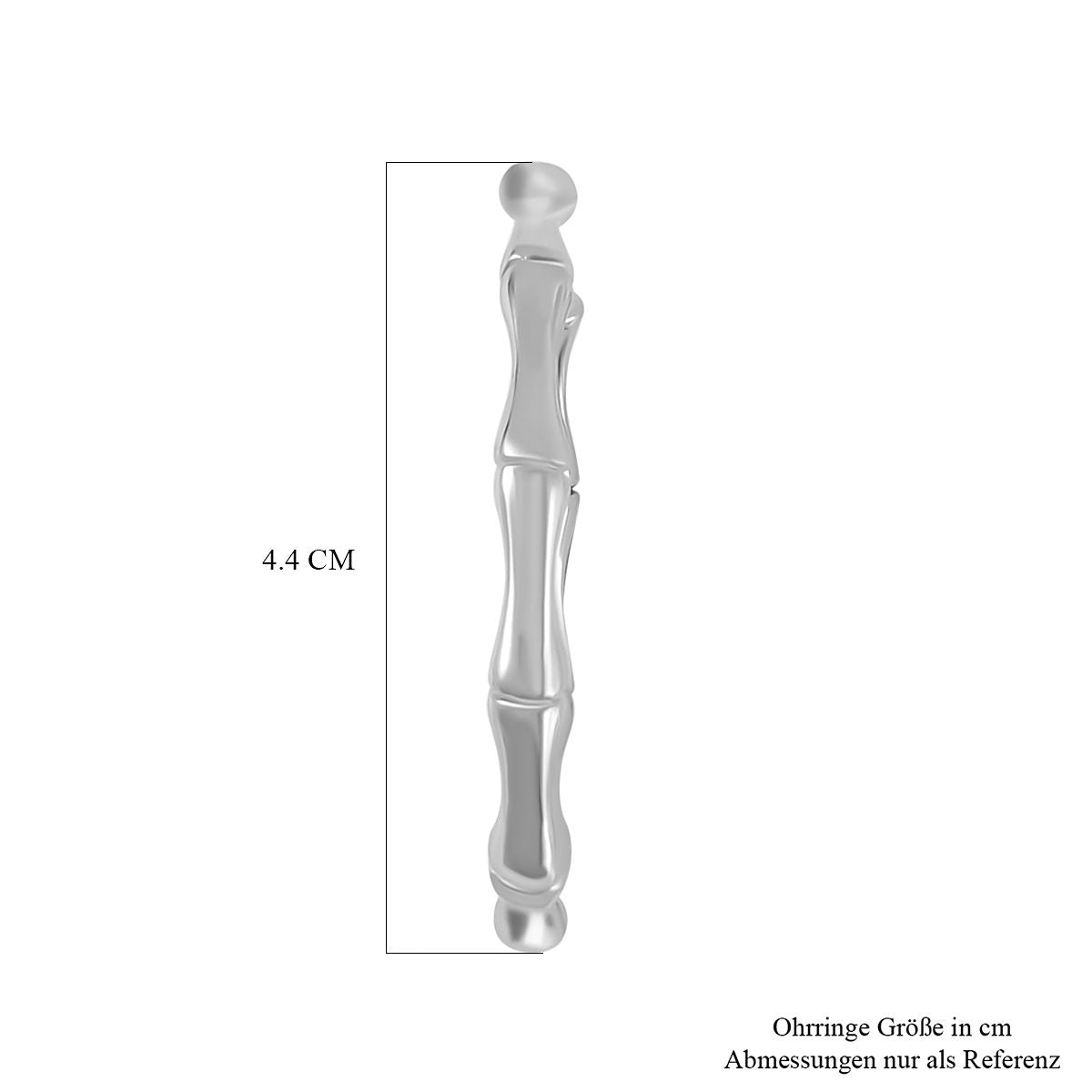 Bambus Design Ohrhänger, ca. 10,00g, silberfarben