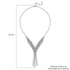 Wasserfall weißes Kristall Collier,, ca. 50 cm, silberfarben