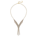 Wasserfall weißes Kristall Collier, ca. 50 cm, goldfarben
