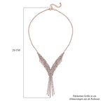 Wasserfall weißes Kristall Collier, ca. 50 cm, roséfarben