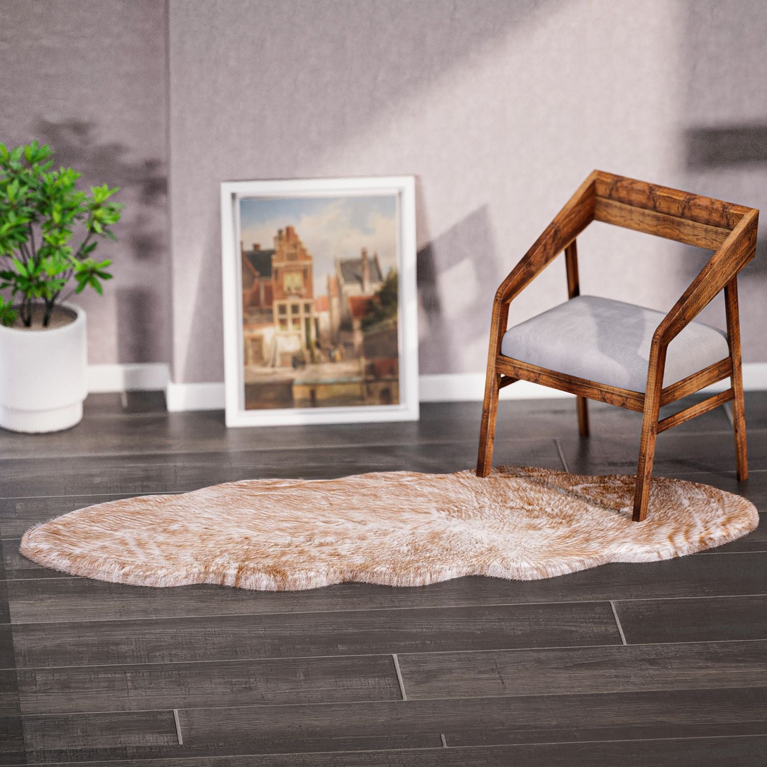 Luxury Edition: Wolkenweicher 2200 GSM Kunstfell Läufer 60x180 cm, Weiß Meliert
