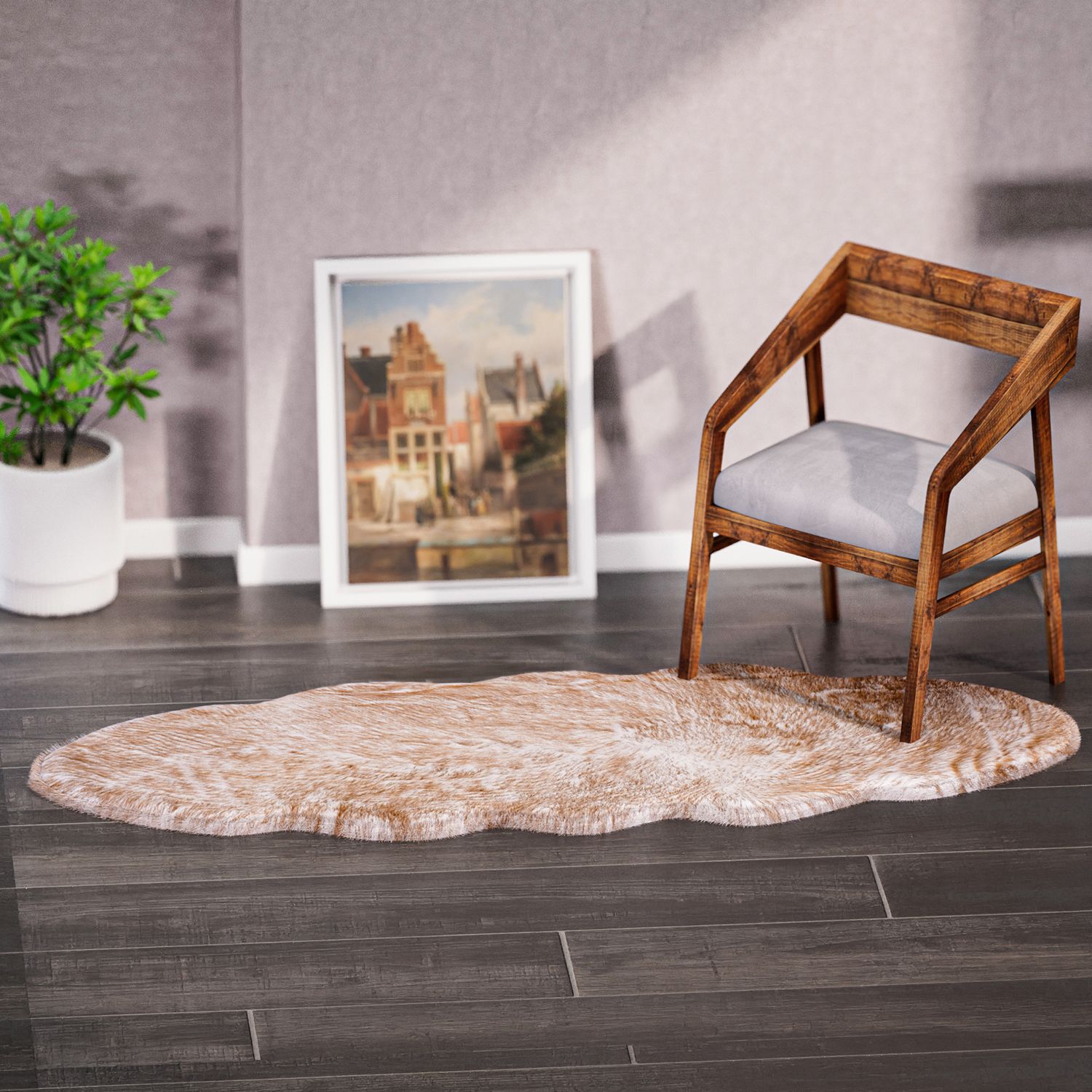Luxury Edition: Wolkenweicher 2200 GSM Kunstfell Läufer 60x180 cm, Weiß Meliert