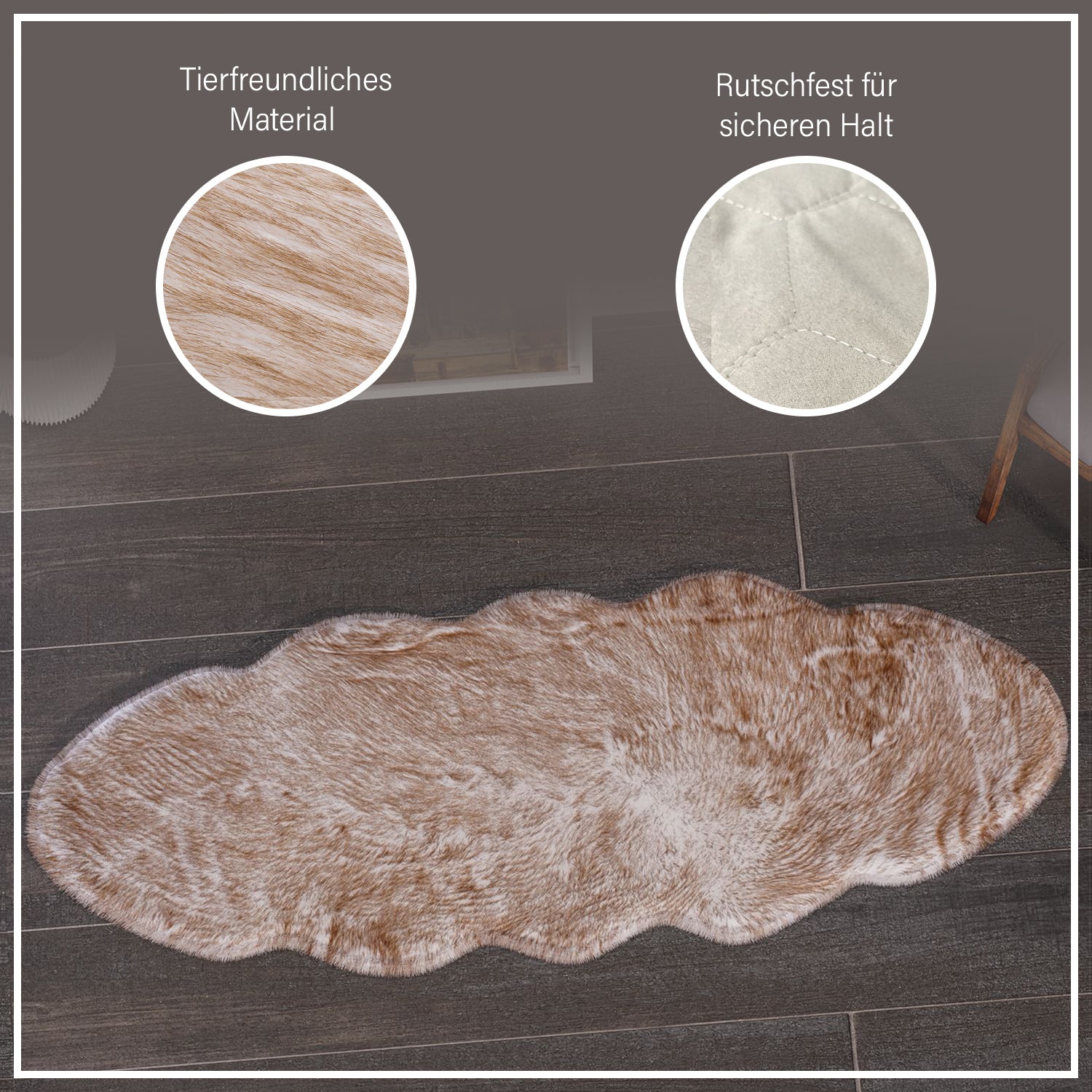 Luxury Edition: Wolkenweicher 2200 GSM Kunstfell Läufer 60x180 cm, Weiß Meliert