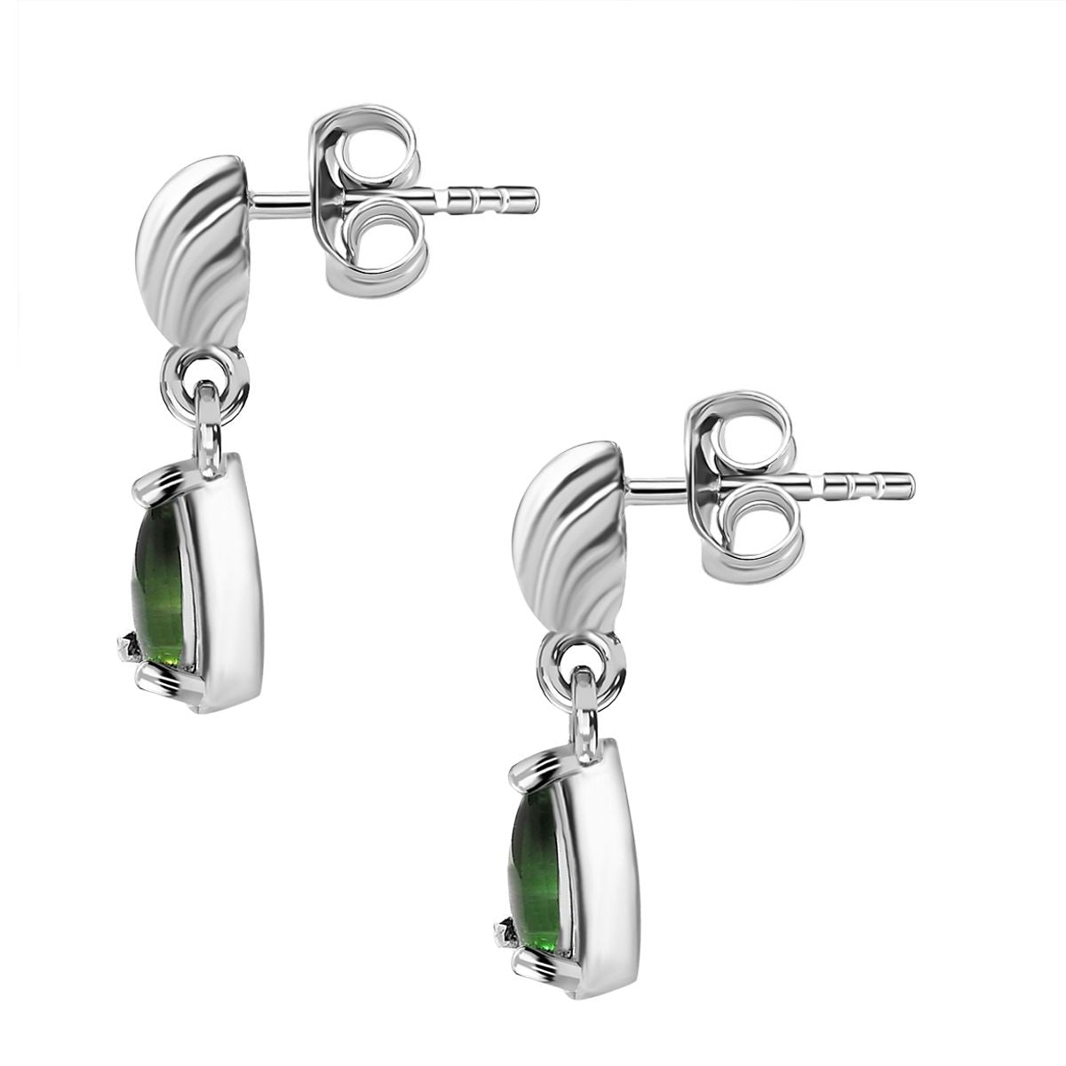 Kanadischer Ammolit Ohrringe 925 Silber platiniert ca. 0.88 ct