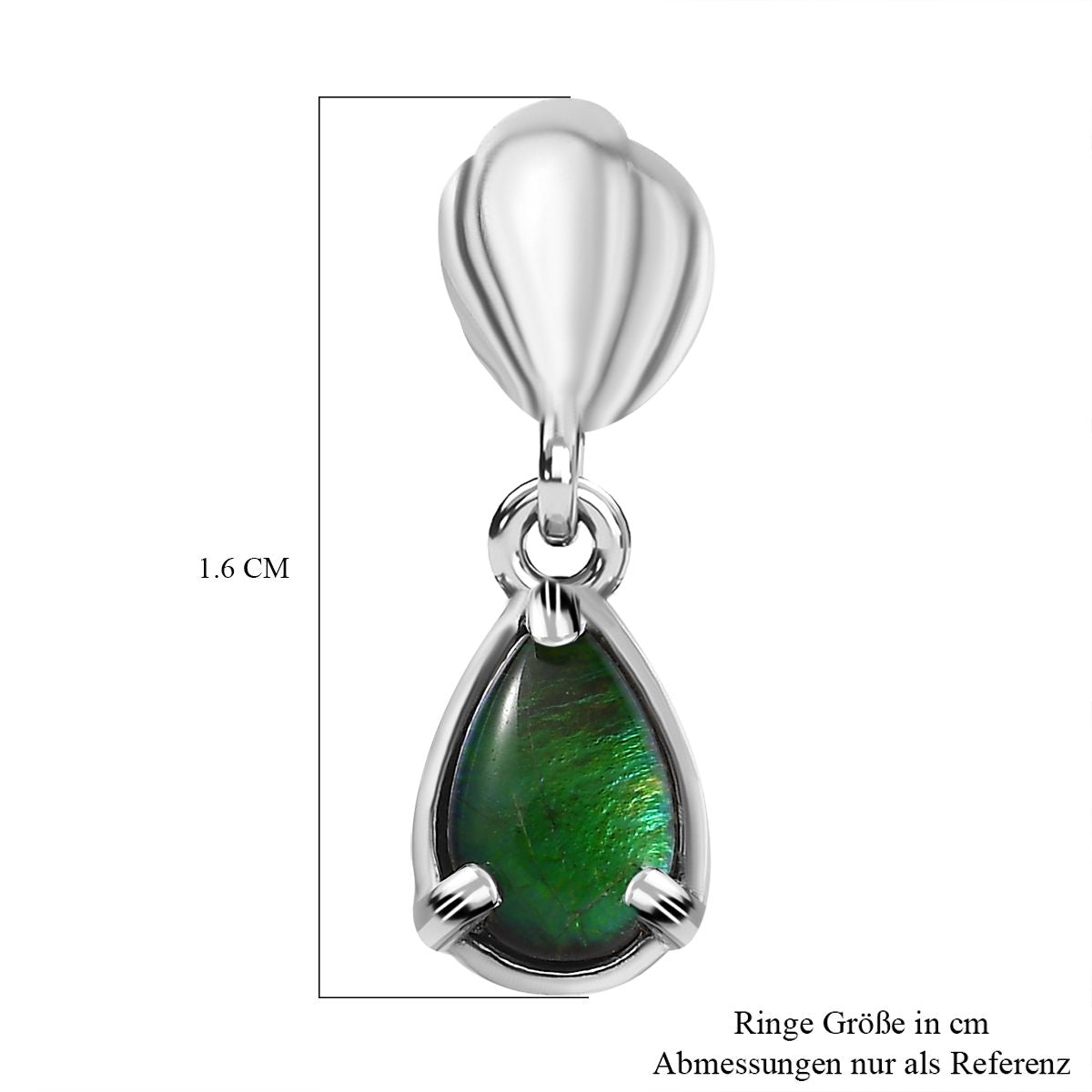 Kanadischer Ammolit Ohrringe 925 Silber platiniert ca. 0.88 ct