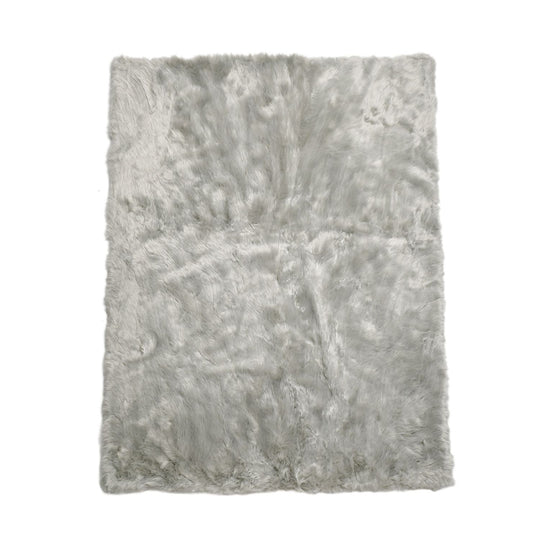 Luxury Edition: 2200 GSM Kunstpelz-Teppich, mit Rutschfeste Rückseite aus Wildleder, 160x230cm, Weiß