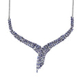 Tansanit Halskette ca. 45 cm 925 Silber platiniert ca. 12.48 ct