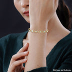 AA Natürlicher, äthiopischer Welo Opal, Weißer Topas Armband ca. 20 cm 925 Silber vergoldet ca. 5.79 ct
