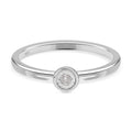 Weißer Diamant I2 Ring, 925 Silber platiniert, (Größe 16.00) ca. 0.05 ct
