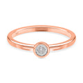 I2 Diamant Solitär Ring in Silber mit Roségold Vermeil