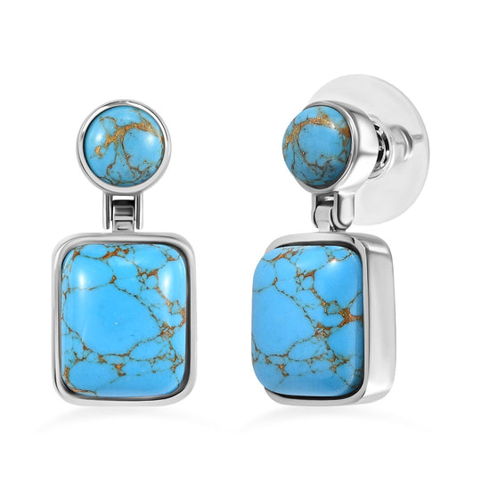 Lila Türkis Ohrringe  Edelstahl ca. 13.44 ct