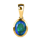 Paraiba Pfau Triplette Quarz Anhänger, 925 Silber vergoldet ca. 2.17 ct