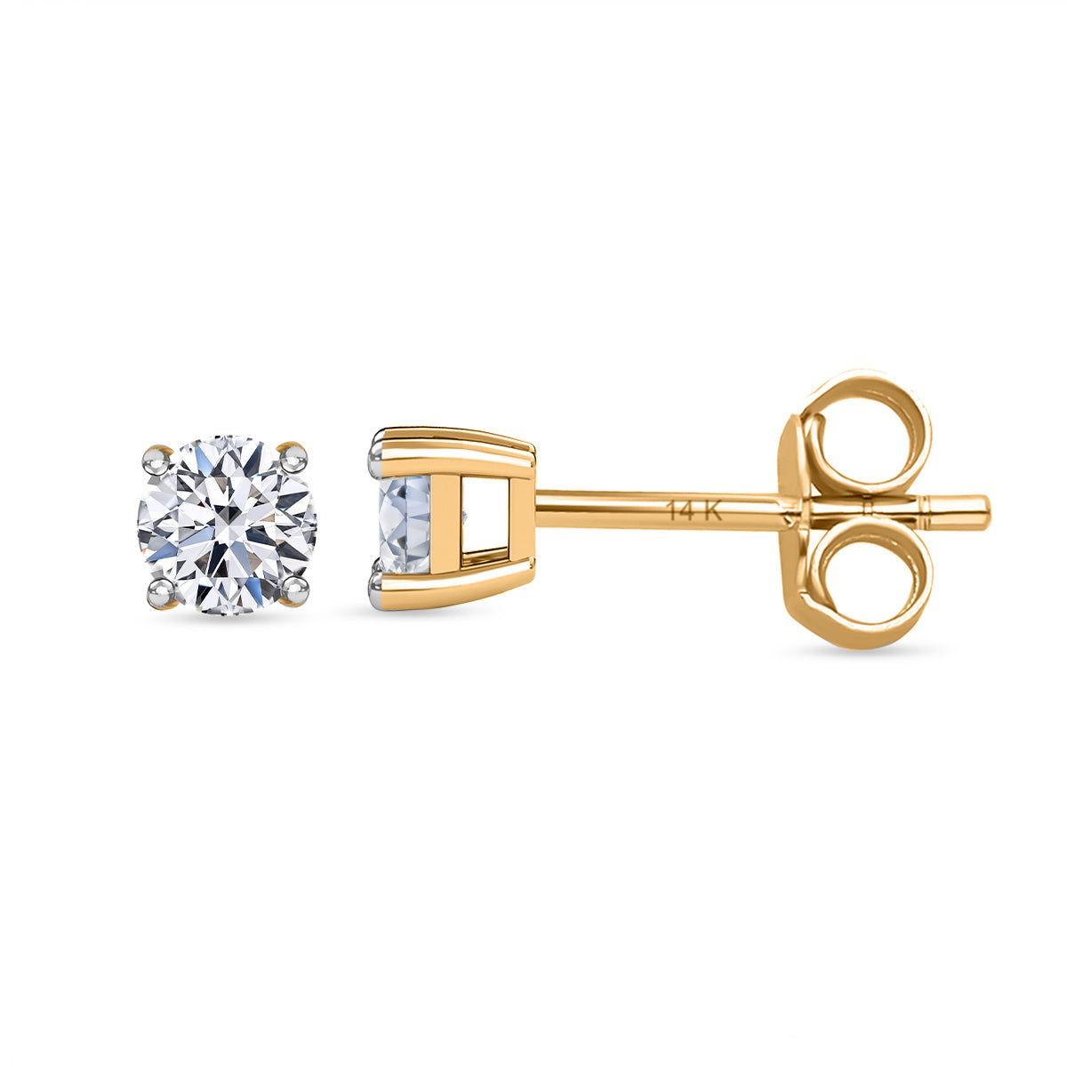 Lab grown Diamant-Ohrringe, IGI zertifiziert SI-GH Ohrringe, 585 gelbgold, ca. 0.50 ct