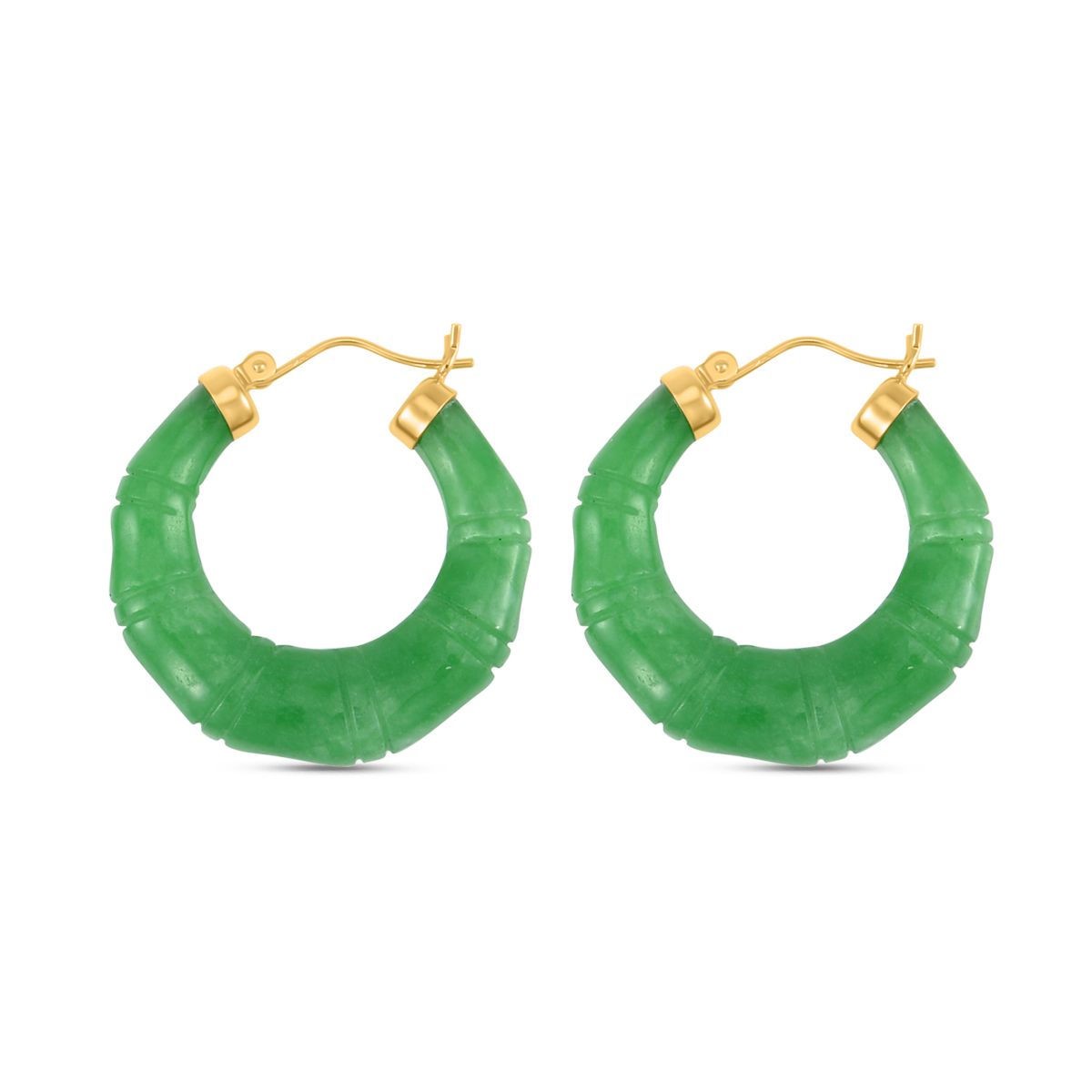 Grüne Jade Ohrringe 925 Silber vergoldet ca. 54.60 ct