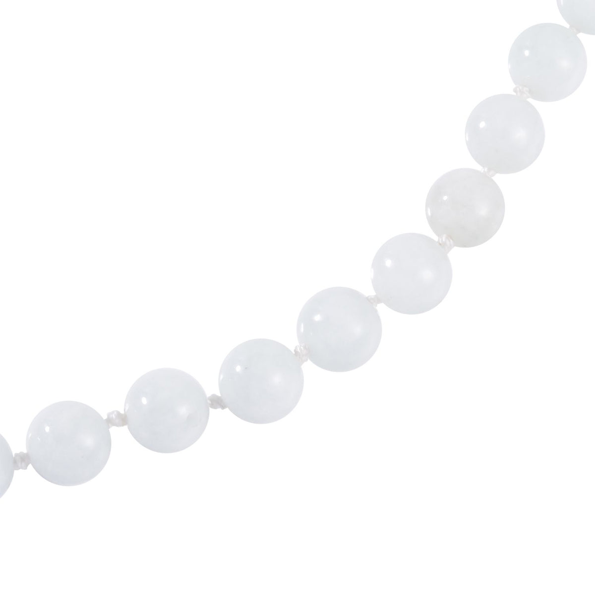Weiße Jade Halskette ca. 45 cm 925 Silber rhodiniert ca. 208.95 ct
