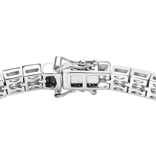 Moissanit Armband ca. 20 cm 925 Silber platiniert ca. 17,28 ct.