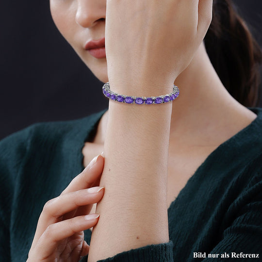 AA Lusaka Amethyst Armband, ca. 19 cm 925 Silber platiniert ca. 18.20 ct