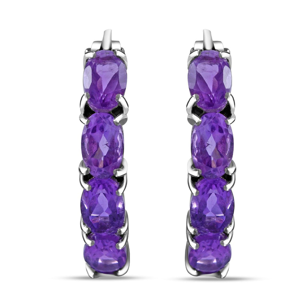 AA Lusaka Amethyst Ohrringe 925 Silber platiniert ca. 8.10 ct