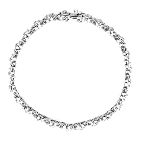 Weißer Diamant P3 Armband ca. 20 cm 925 Silber platiniert ca. 0.25 ct