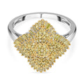Gelber Diamant P3 Ringe 925 Silber platiniert (Größe 21.00) ca. 1.00 ct