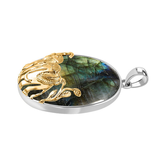 Blauer Mojave Türkis Anhänger 925 Silber platiniert ca. 59.40 ct