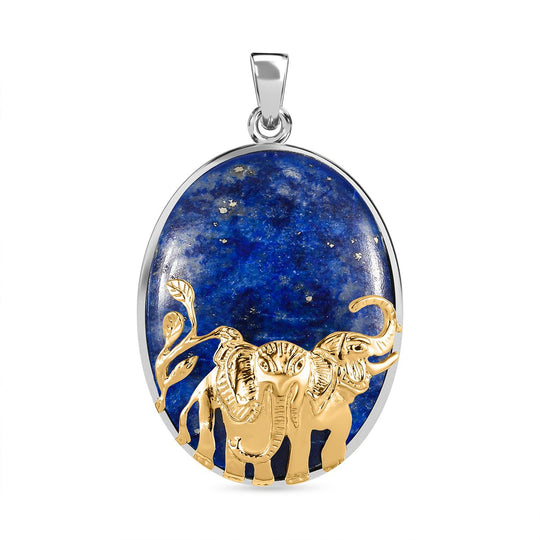 Blauer Mojave Türkis Anhänger 925 Silber platiniert ca. 59.40 ct