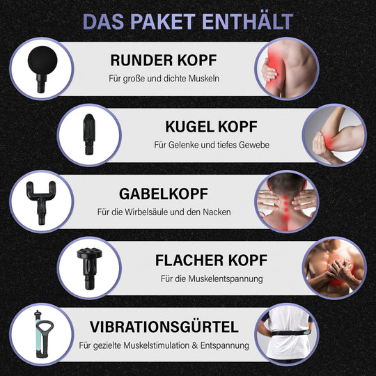 Massagepistole mit Anti-Cellulite-Vibrationsgürtel und 4 weitere Modi