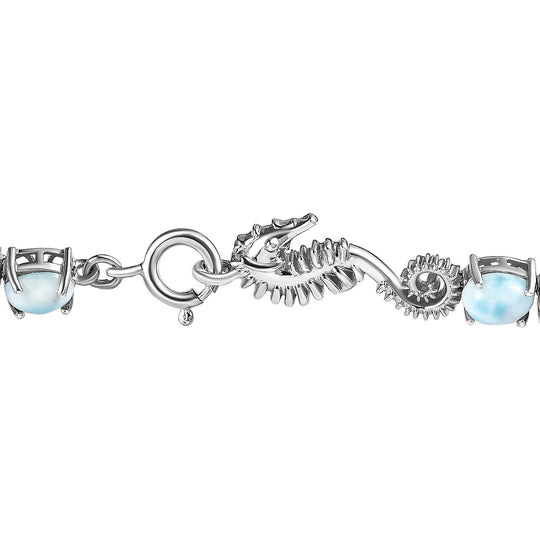 Larimar Armband ca. 18 cm 925 Silber platiniert ca. 19.63 ct