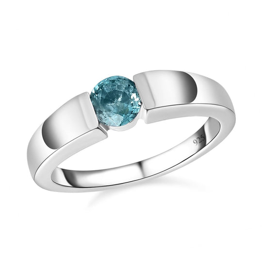 Kambodschanischer, Blauer Zirkon Ring, 925 Silber platiniert ca. 0.73 ct