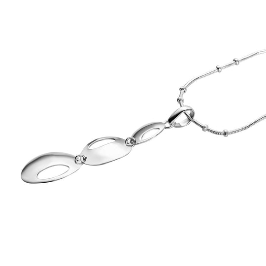 Ovale Tropfen Halskette, 925 Silber, ca. 45 cm, ca. 7,30g