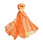 LA MAREY 100% Maulbeeren-Seidenschal, Chiffon, 110x180 cm, Orange