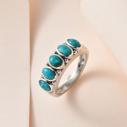 Sierra Nevada Türkis Ring, 925 Silber platiniert ca. 1.40 ct