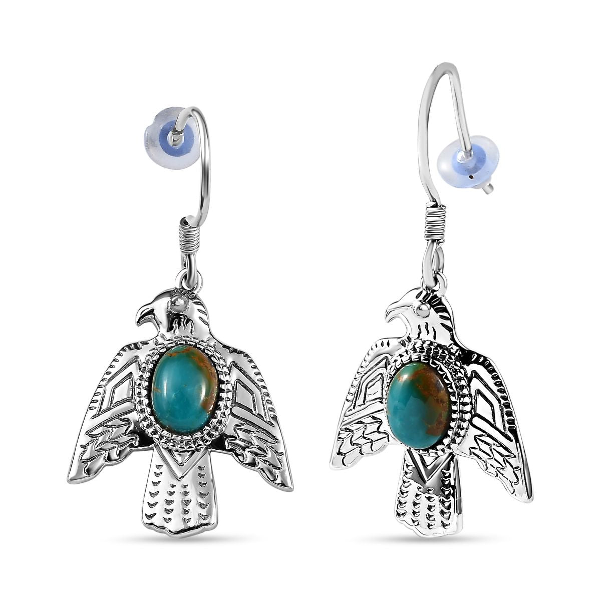 Sierra Nevada Türkis Ohrringe 925 Silber platiniert ca. 2.59 ct