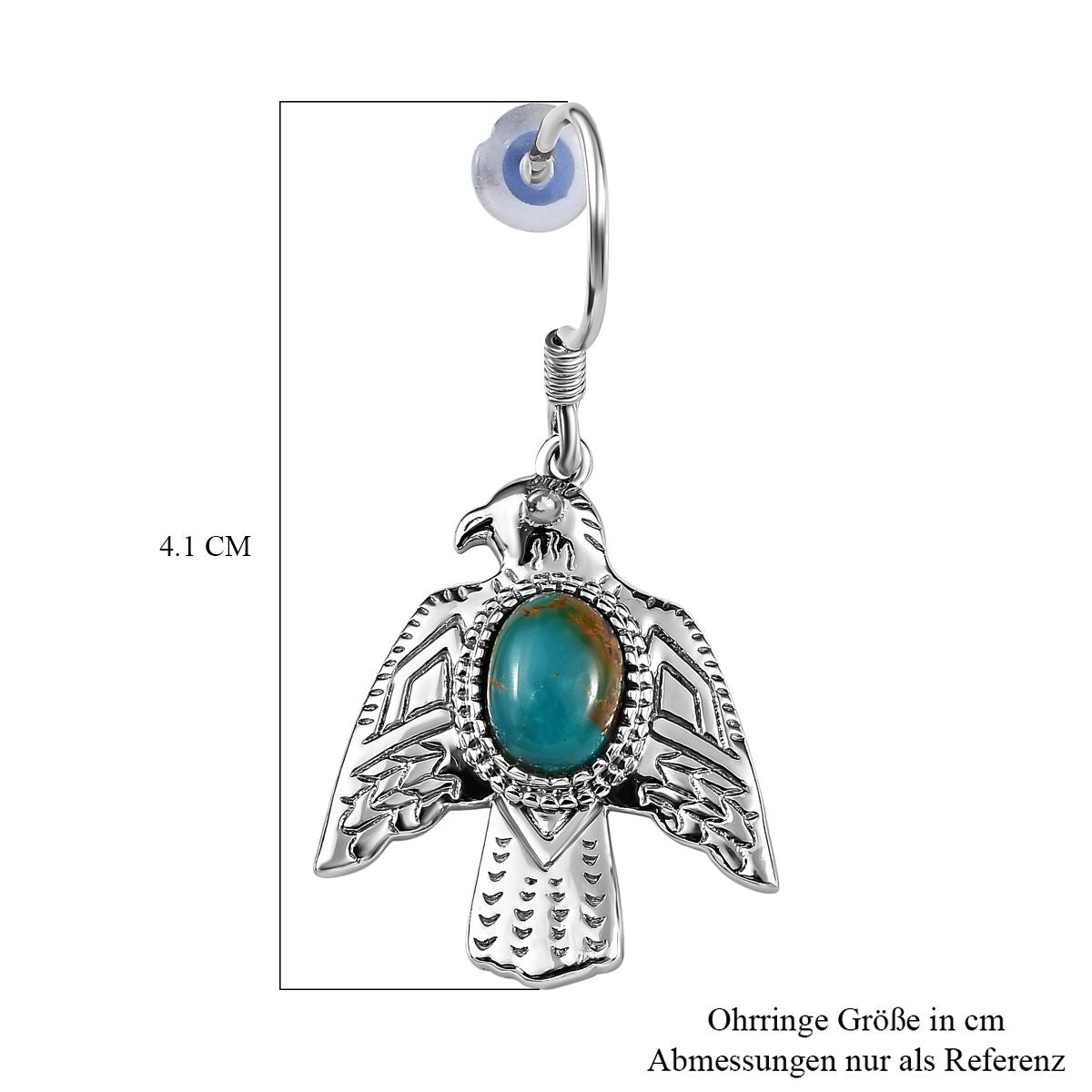 Sierra Nevada Türkis Ohrringe 925 Silber platiniert ca. 2.59 ct
