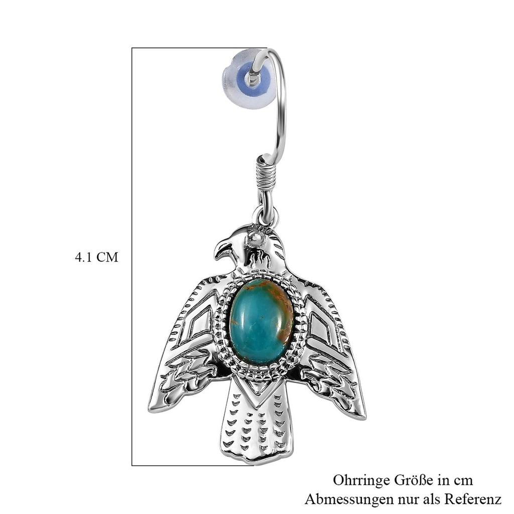 Sierra Nevada Türkis Ohrringe 925 Silber platiniert ca. 2.59 ct
