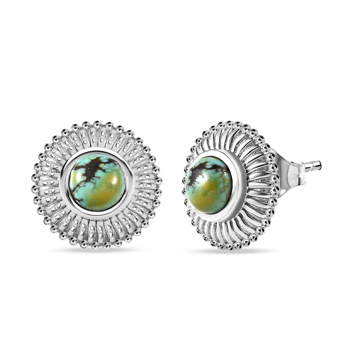 Sierra Nevada Türkis Ohrringe, 925 Silber platiniert ca. 1.20 ct