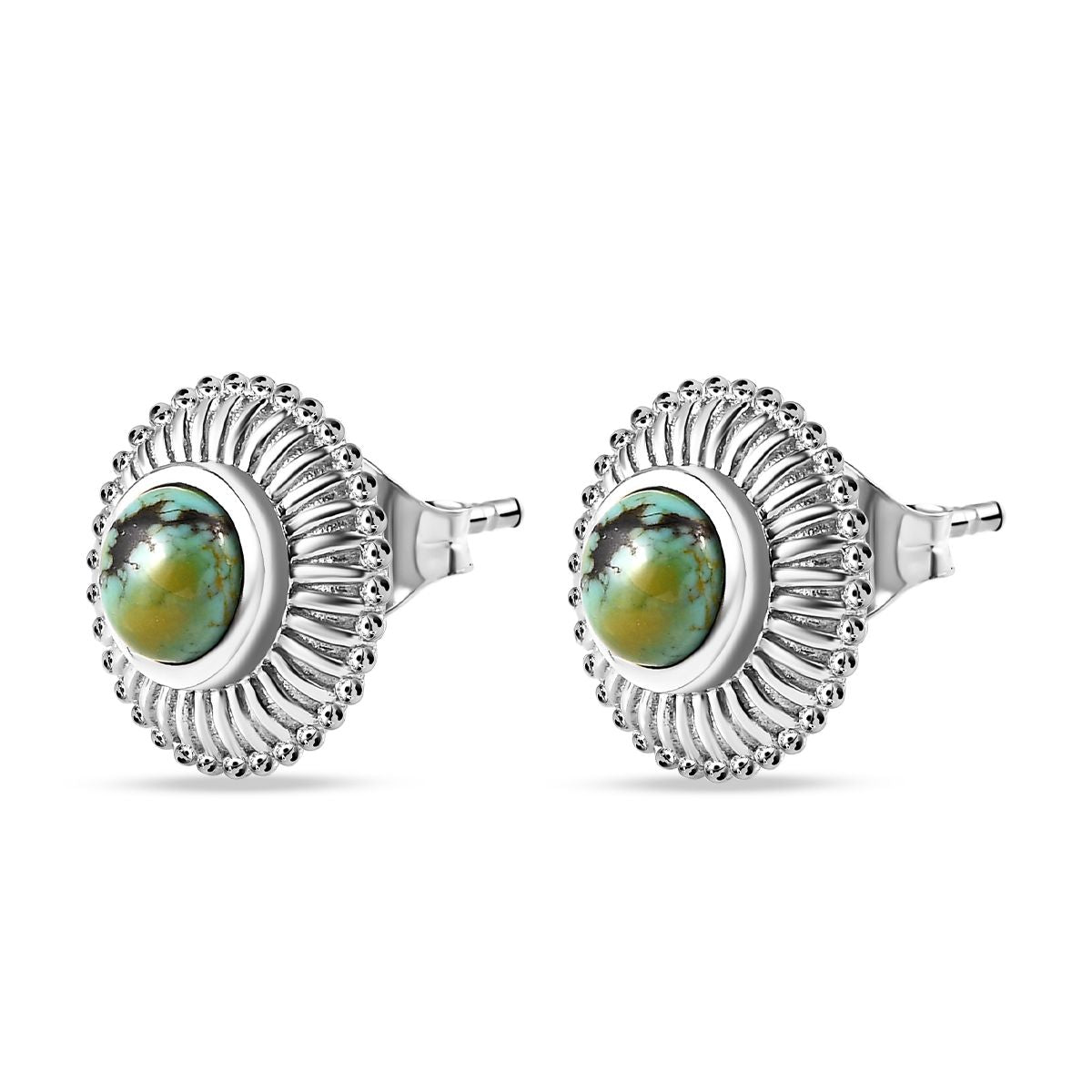 Sierra Nevada Türkis Ohrringe, 925 Silber platiniert ca. 1.20 ct