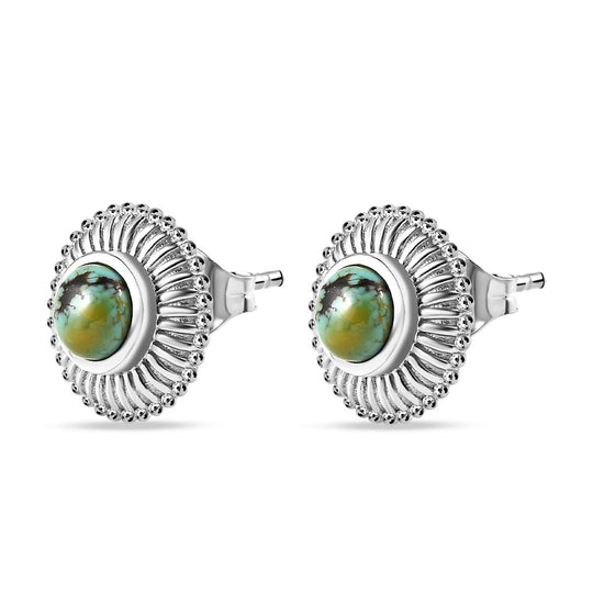 Sierra Nevada Türkis Ohrringe, 925 Silber platiniert ca. 1.20 ct