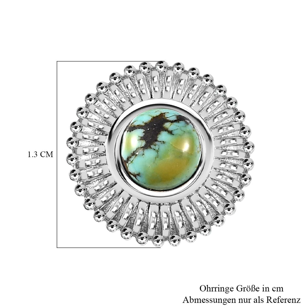 Sierra Nevada Türkis Ohrringe, 925 Silber platiniert ca. 1.20 ct