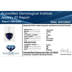 AAAA Tansanit, Weißer Diamant AGI zertifiziert Anhänger 950 Platin ca. 3.75 ct