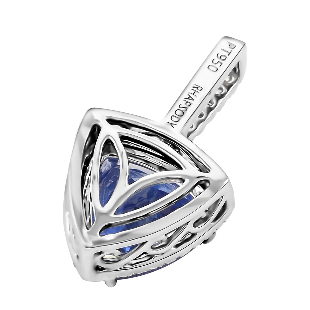 AAAA Tansanit, Weißer Diamant AGI zertifiziert Anhänger 950 Platin ca. 3.75 ct
