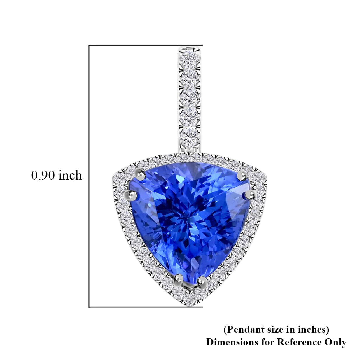 AAAA Tansanit, Weißer Diamant AGI zertifiziert Anhänger 950 Platin ca. 3.75 ct