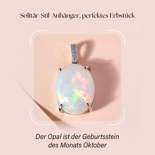 RHAPSODY AAAA Natürlicher, äthiopischer Welo Opal, Weißer Diamant Anhänger, 950 Platin, ca. 14.76 ct