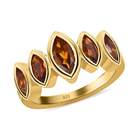 AA Madeira Citrin Ring, 925 Silber vergoldet, ca. 1.36 ct