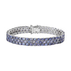 AB + Tansanit Armband ca. 18.5 cm Nickelfreies Messing platiniert ca. 21.00 ct