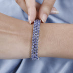 AB + Tansanit Armband ca. 18.5 cm Nickelfreies Messing platiniert ca. 21.00 ct