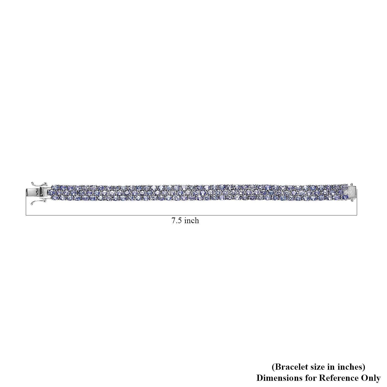 AB + Tansanit Armband ca. 18.5 cm Nickelfreies Messing platiniert ca. 21.00 ct