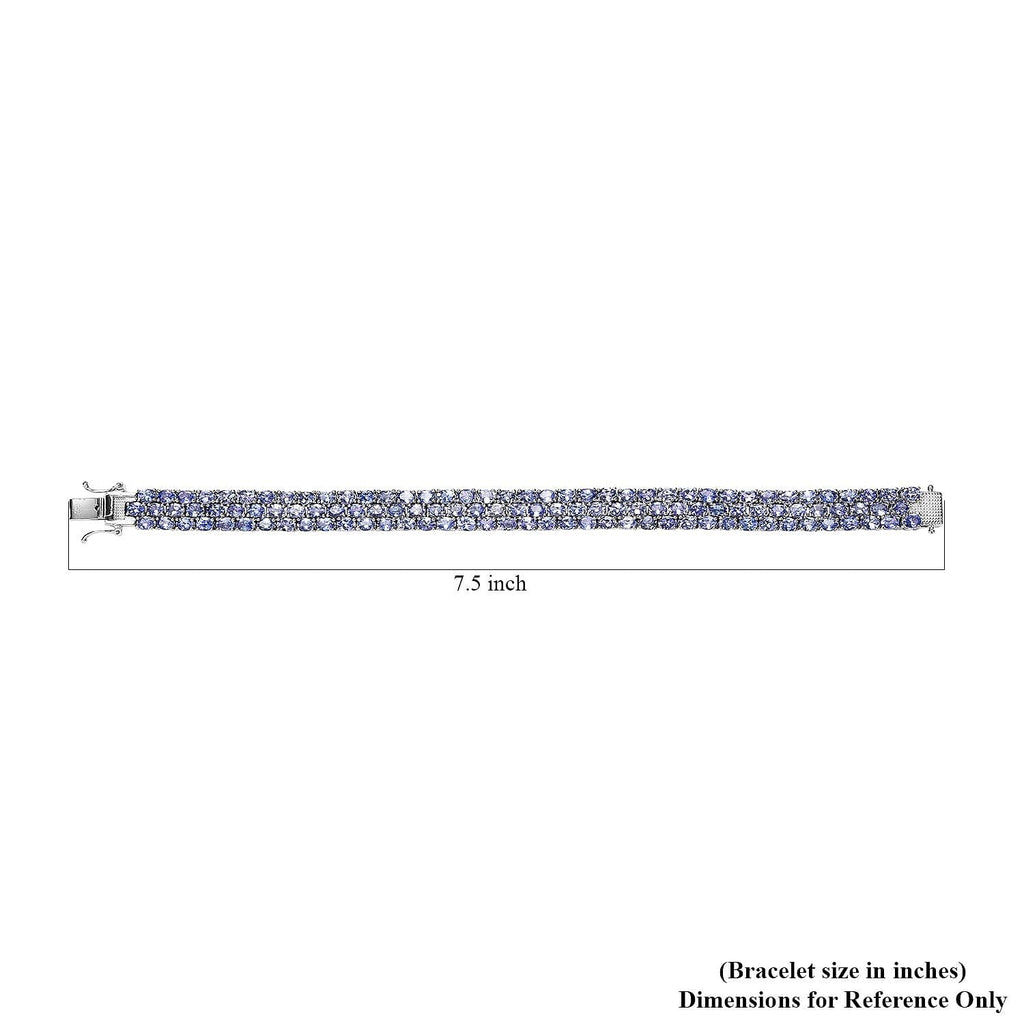 AB + Tansanit Armband ca. 18.5 cm Nickelfreies Messing platiniert ca. 21.00 ct