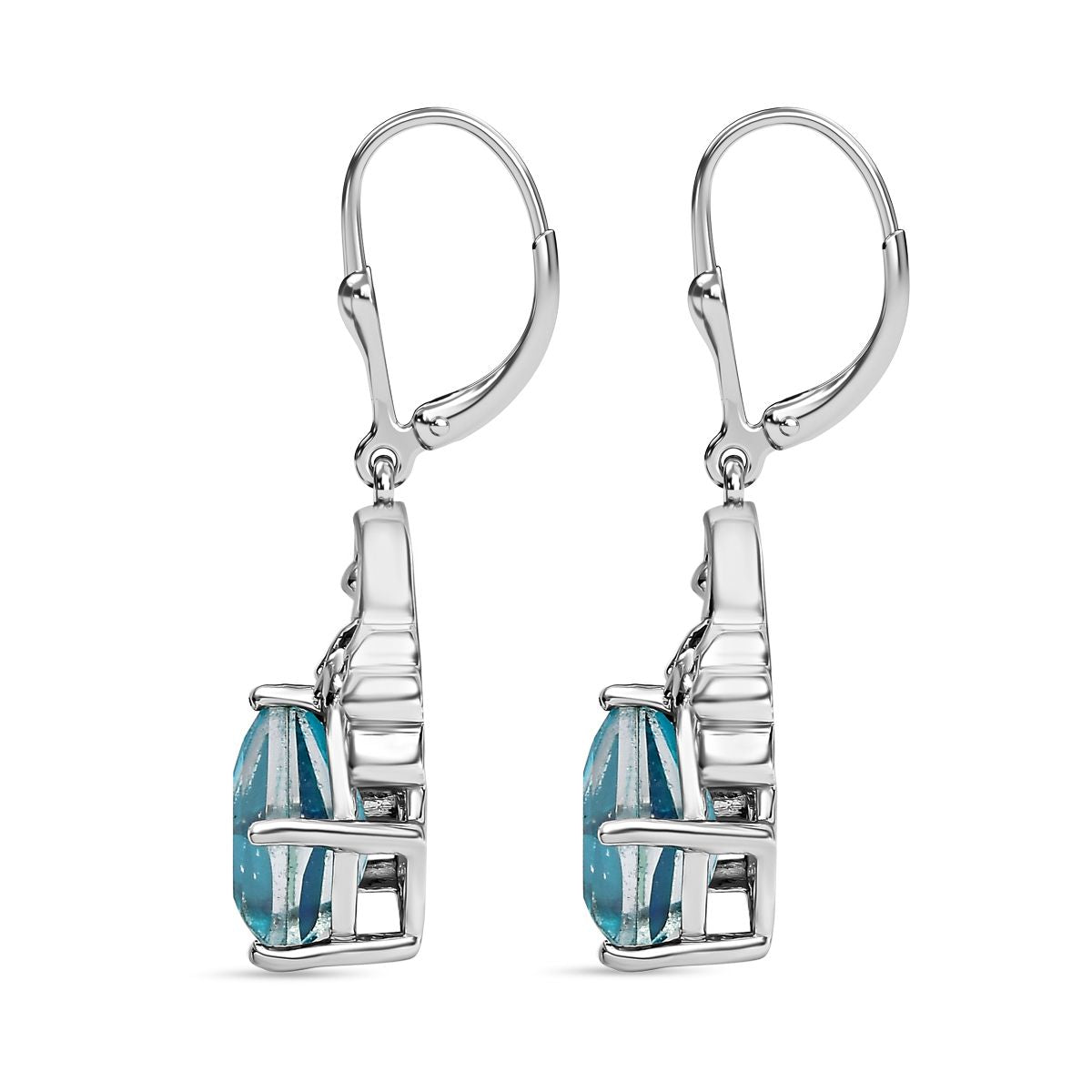 Paraiba Pfau Quarz Triplette  Ohrringe, 925 Silber platiniert, ca. 4.70 ct